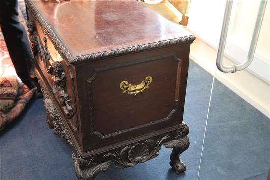 An 18th century Irish style mahogany coffer, W.4ft D.2ft 2in. H.2ft 9in.
